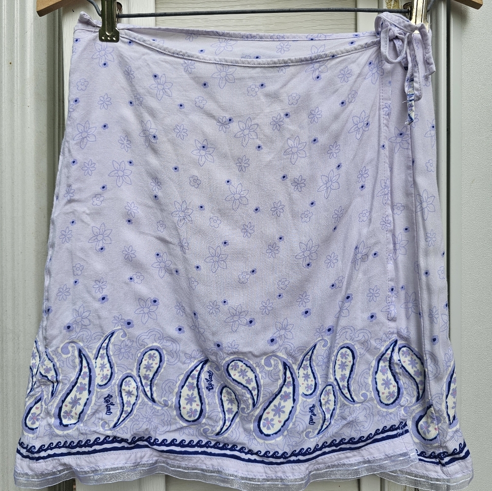Vtg Wrap Skirt Sarong Paisley Ripcurl USA Womens‎ M Beach Beauty Y2k Flirty Mini